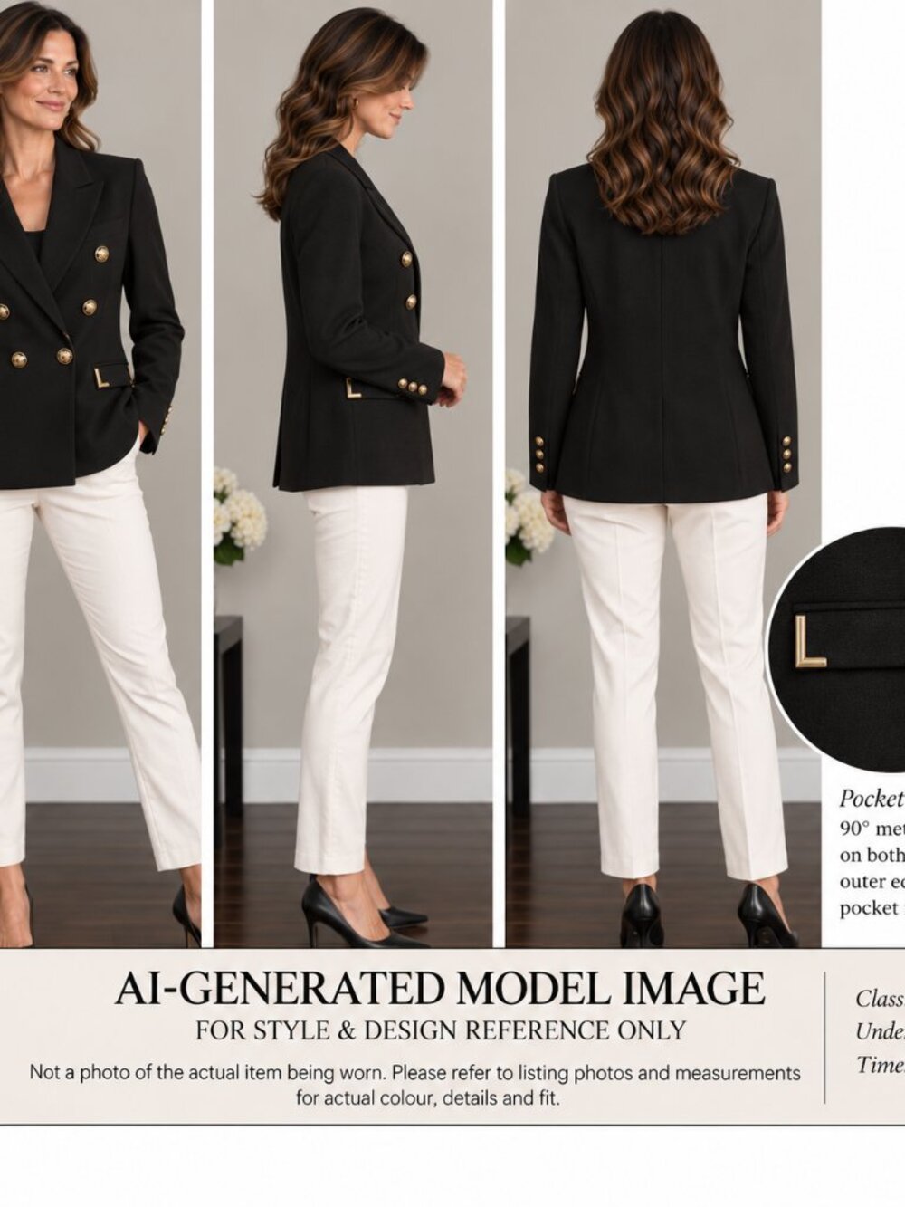 Classic Black Double-Breasted Blazer